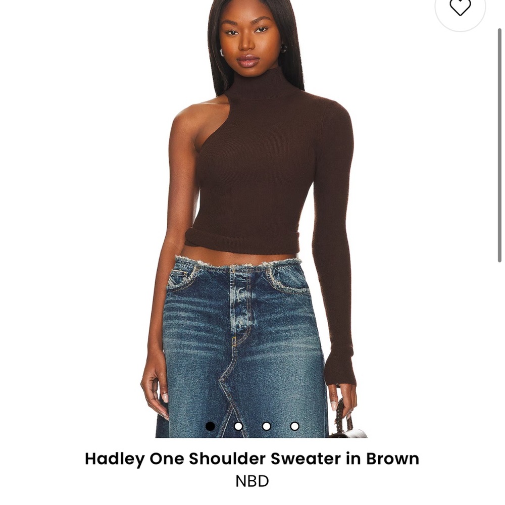 Hadley One Shoulder Sweater in Brown
NBD